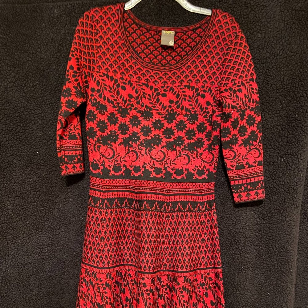 Taylor Red/Black Sweater Dress